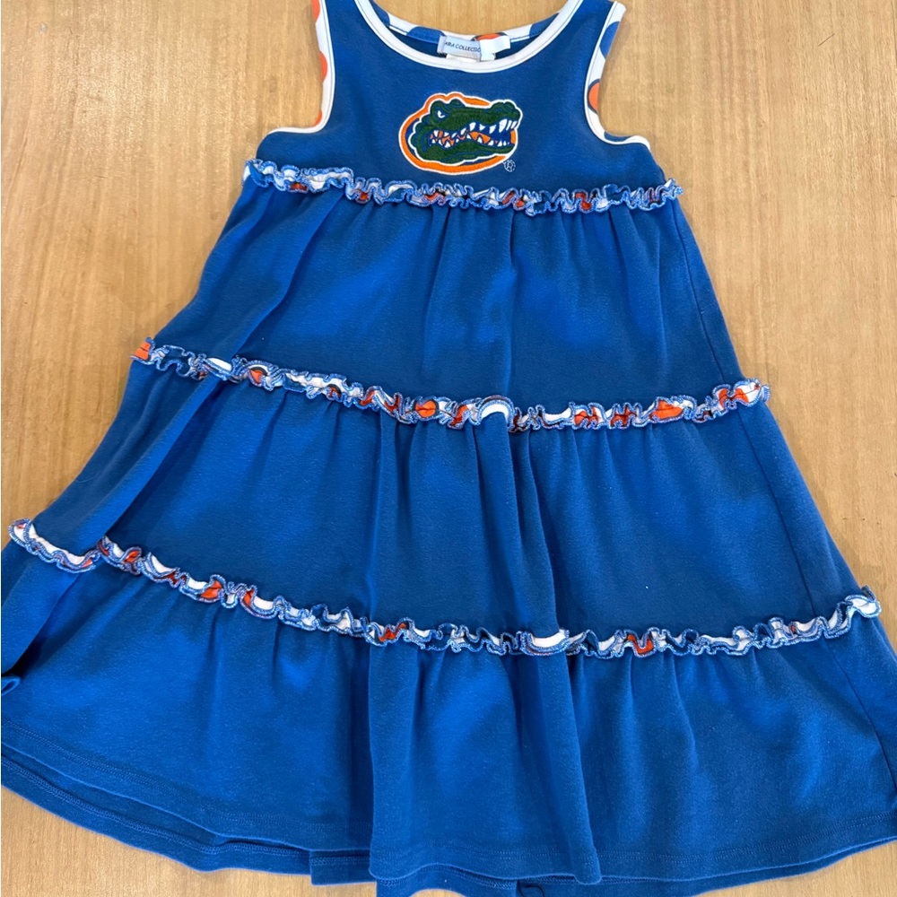 Blue Kids Dress with Embroidered Logo